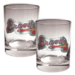 MLB Atlanta Braves 2pc. Rocks Glass Set