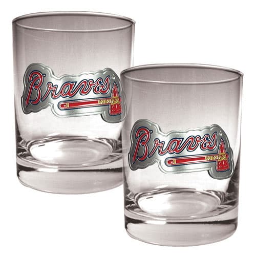 MLB Atlanta Braves 2pc. Rocks Glass Set - image 