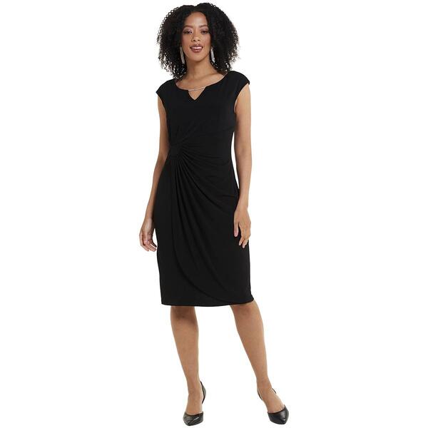 Womens Connected Apparel Sleeveless Rhinestone Neck Sheath Dress - image 