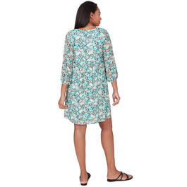 Plus Size Skye''s The Limit Soft Side Floral 3/4 Sleeve Shift Dres