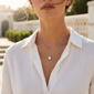 Saffron 1ctw. 6 Prong Moissanite Diamond Layered Necklace - image 3