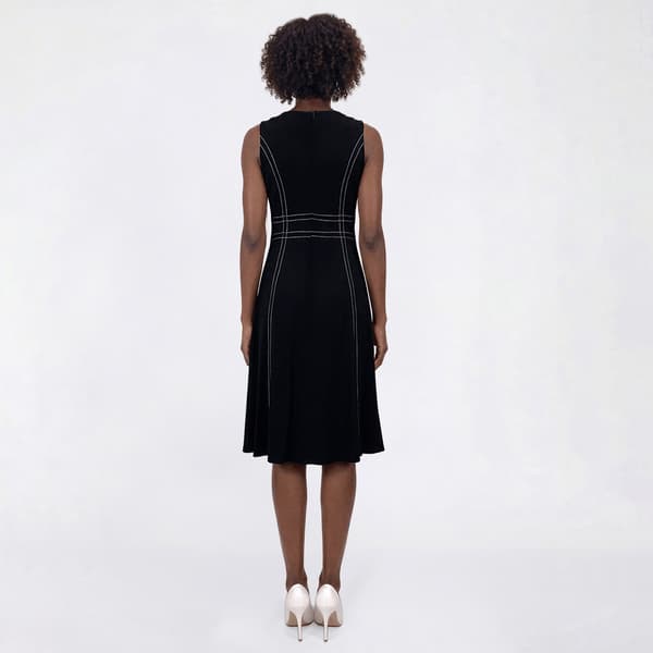 Petite MSK Sleeveless Stitch Trim Midi Dress