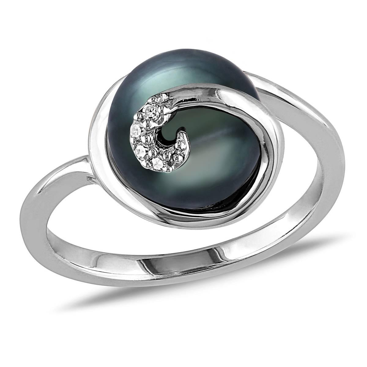 Gemstone Classics™ Black Tahitian Pearl Swirl Ring