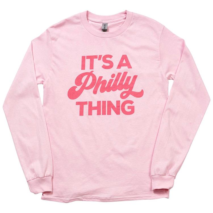 Mens Tailgate It''s A Philly Script Long Sleeve Tee
