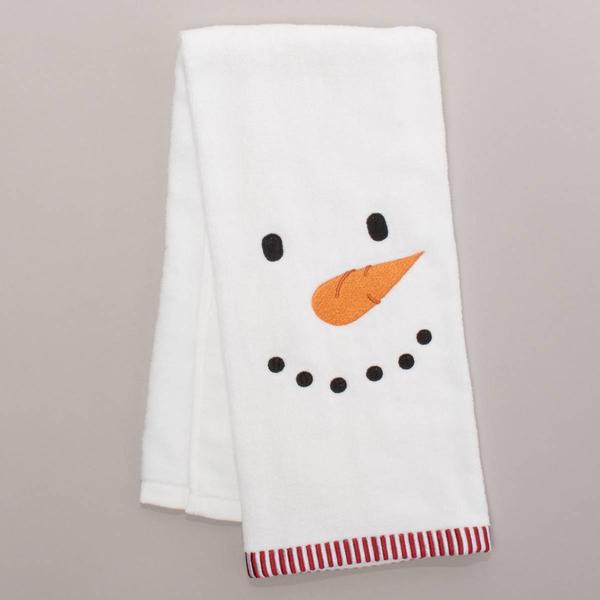 Snowman Face Velour Hand Towel - image 