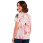 Petite Calvin Klein Short Sleeve Pleat Neck Floral Blouse - image 2