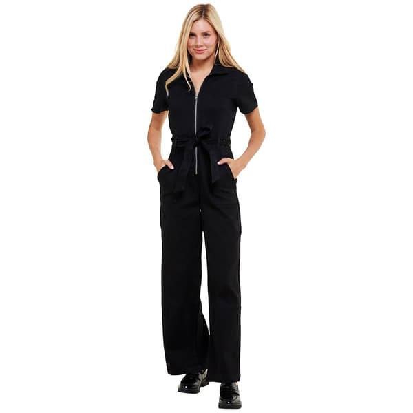 Juniors No Comment Farrah Denim Carpenter Jumpsuit