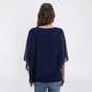Petite MSK Metallic Solid Studded Accent Capelet Blouse - image 2
