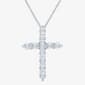 Nova Star(R) Sterling Silver Lab Grown Diamond Cross Pendant - image 1