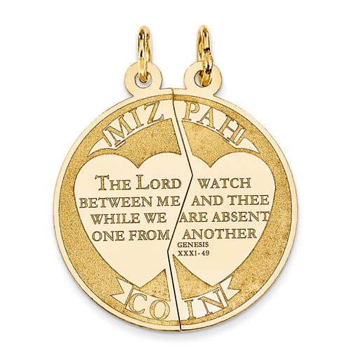 Gold Classics&#40;tm&#41; 14kt. Yellow Gold Mizpah Charm - image 