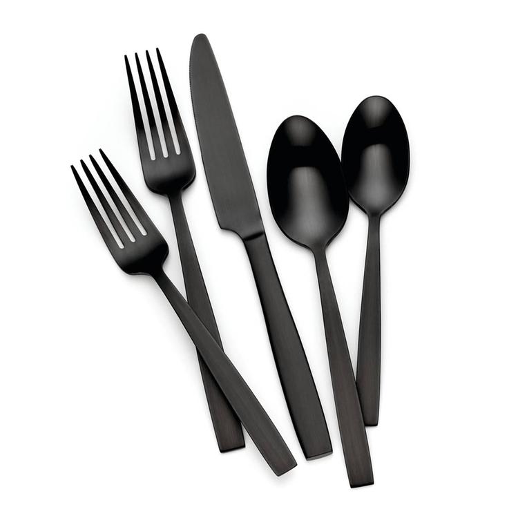 Hampton Forge Clearview Satin Black 20pc. Flatware Set