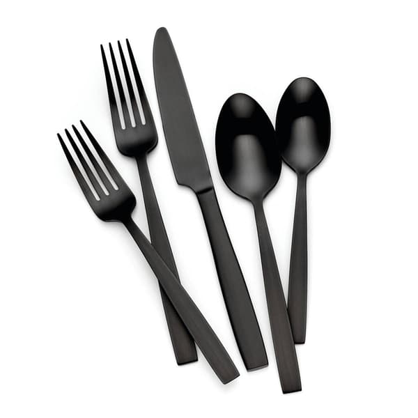 Hampton Forge Clearview Satin Black 20pc. Flatware Set