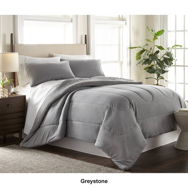 Micro Flannel&#174; Reverse to Sherpa Solid Comforter Set
