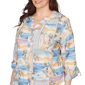 Plus Size Alfred Dunner Beachcomber Postcard Tie Sleeve Blouse - image 5