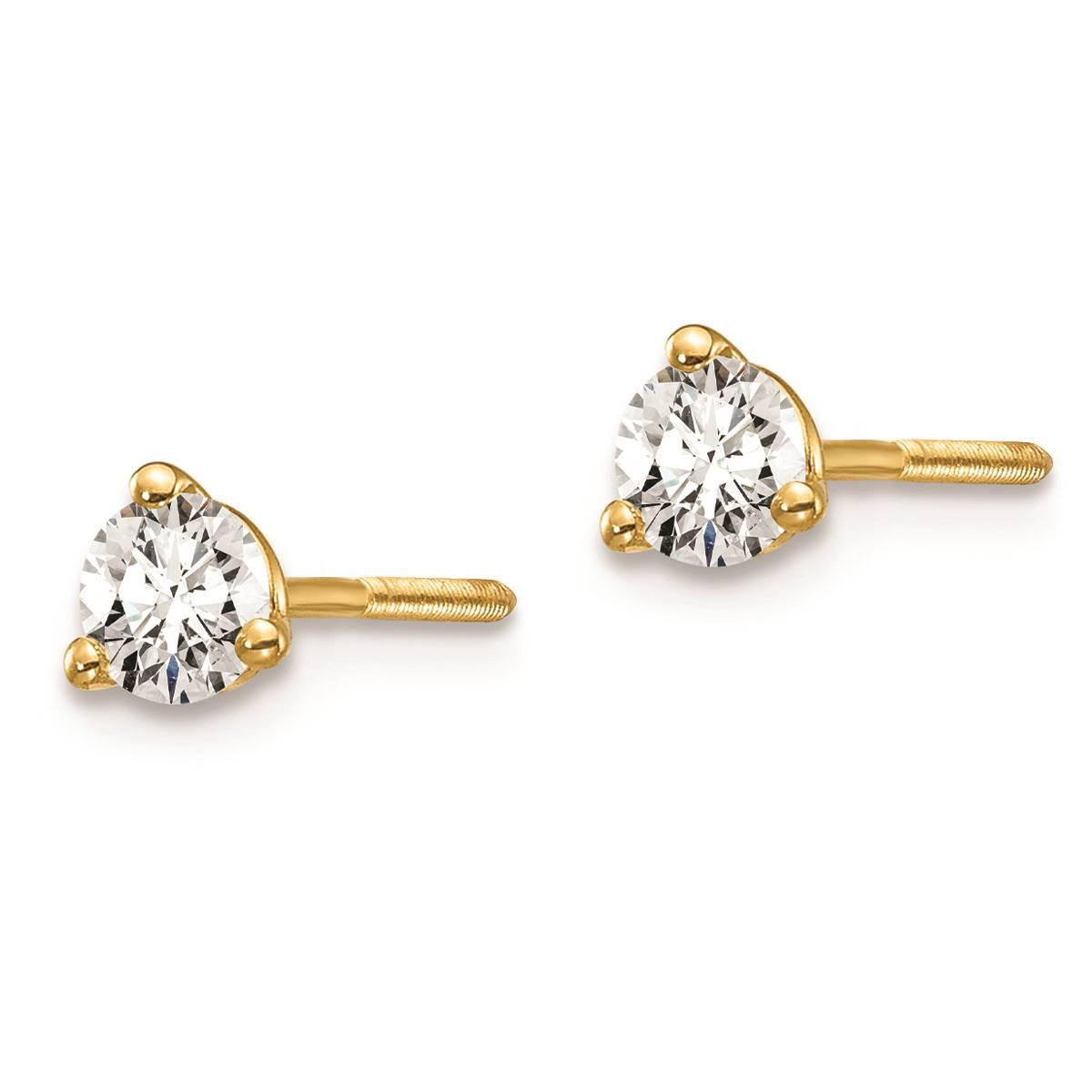 Pure Fire 14kt. Gold 1/3ctw. Certified Lab Diamond Screw Earrings
