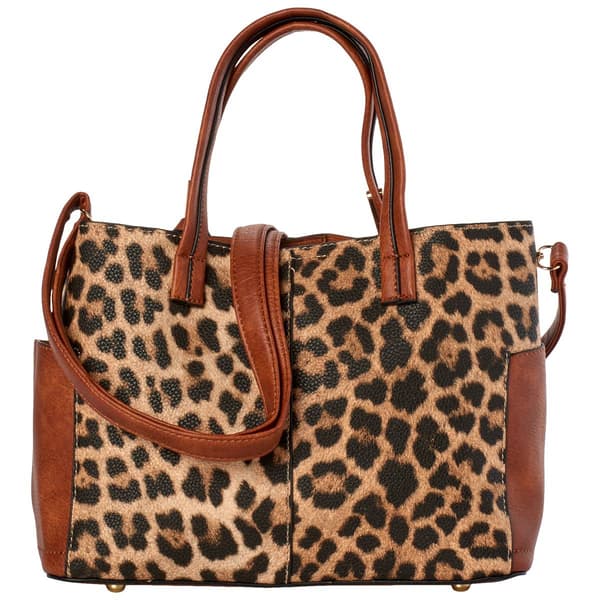 DS Fashion NY Triple Comp Leopard Satchel