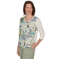 Womens Alfred Dunner Indigo Girls Floral Sequin Blouse - image 3
