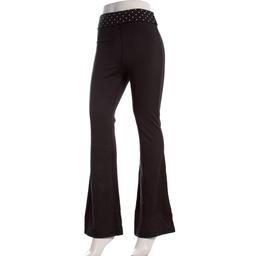 Juniors No Comment Polka Dot Foldover Waist Flare Leggings
