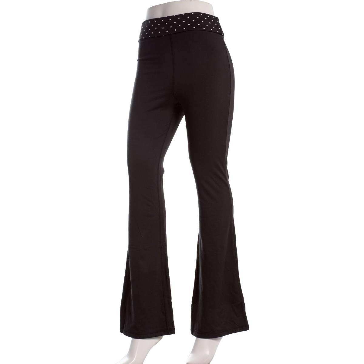 Juniors No Comment Polka Dot Foldover Waist Flare Leggings