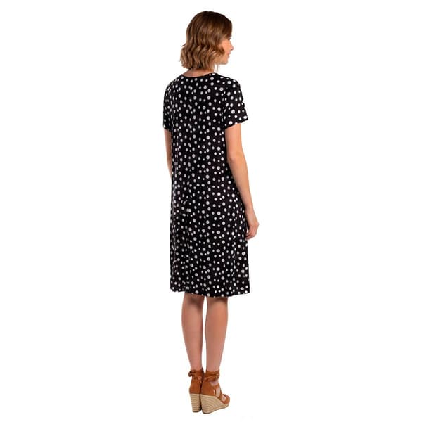 Petite Architect® Short Sleeve Dot A-Line Dress