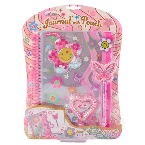 Girls Hot Focus&#40;R&#41; Groovy Flower Journal/Pouch/Hair Tie/Pen Set - image 
