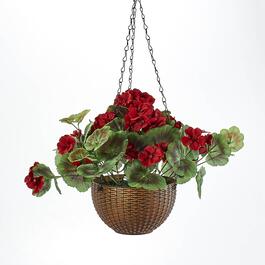 Artificial Geranium Hanging Basket