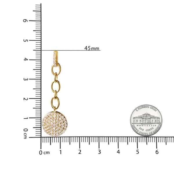 Haus of Brilliance 18kt. Gold Plated 1ct. Diamond Dangle Earrings