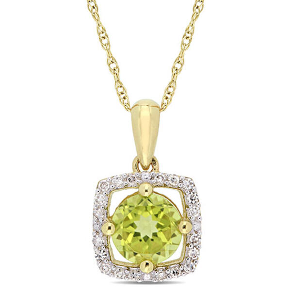 Gemstone Classics&#40;tm&#41; 10kt. Gold & Peridot Pendant Necklace - image 