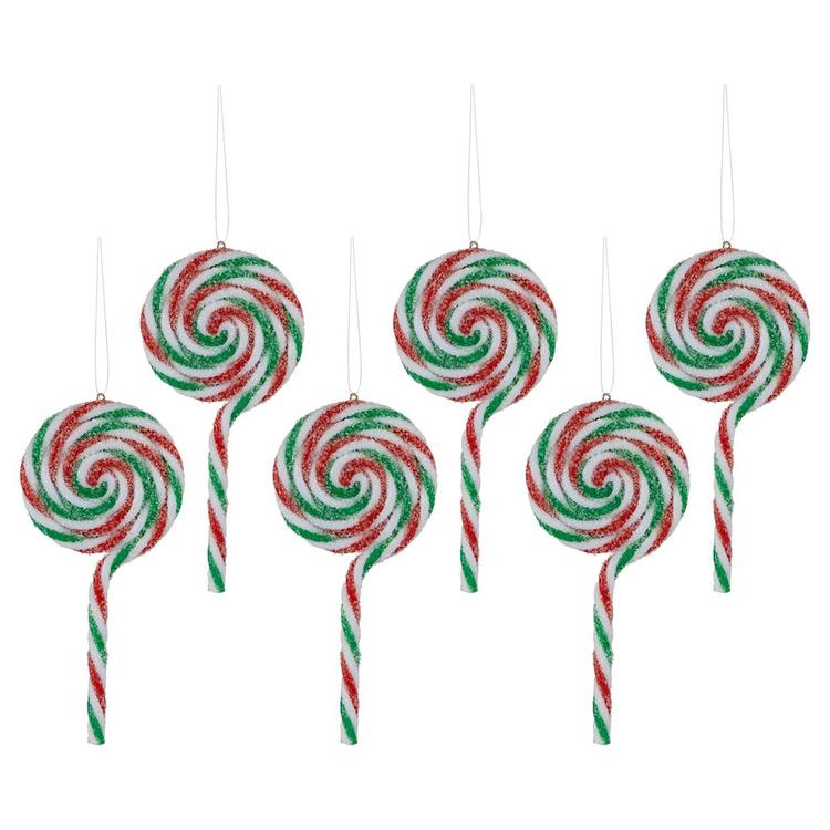 Northlight Seasonal 6ct. Multicolor Frosted Lollipop Ornaments