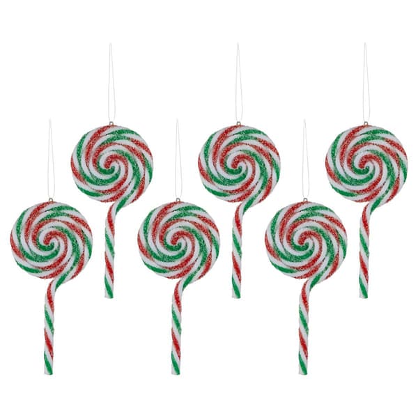 Northlight Seasonal 6ct. Multicolor Frosted Lollipop Ornaments