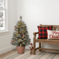 Puleo International 3ft. Pre-Lit Snowy Christmas Tree in Basket - image 2