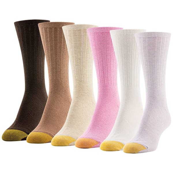 Womens Gold Toe 6Pk Ribbed Crew 21.00 - image 