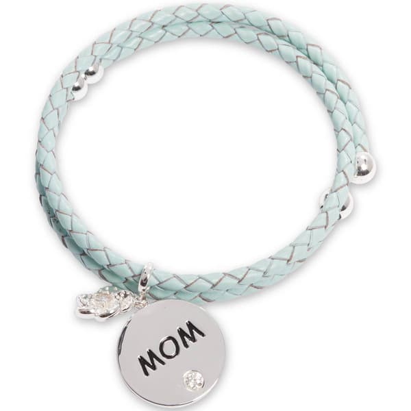 Beautiful Blessings Leather Wrap Coil Bracelet with Mom Charm - image 