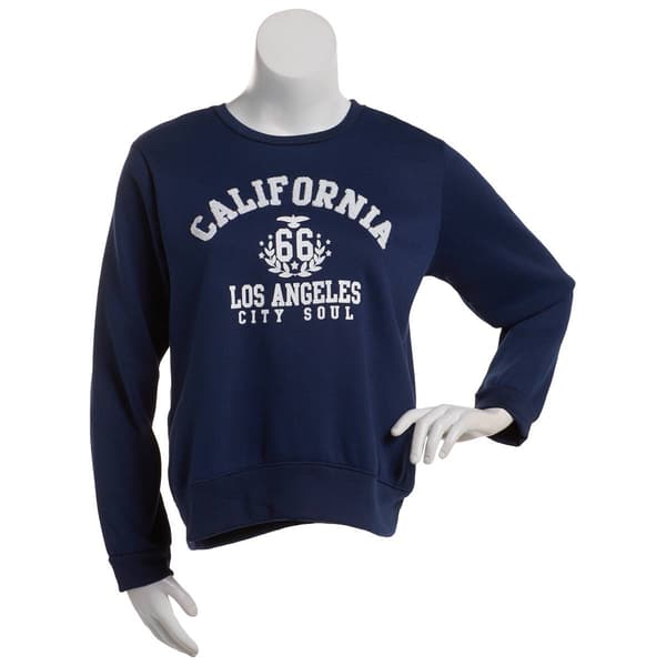 Juniors Plus Green Goddess California Crew Neck Sweatshirt