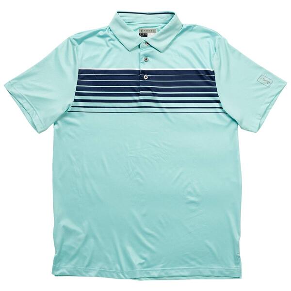 Mens PGA Tour Striped Short Sleeve Polo - image 