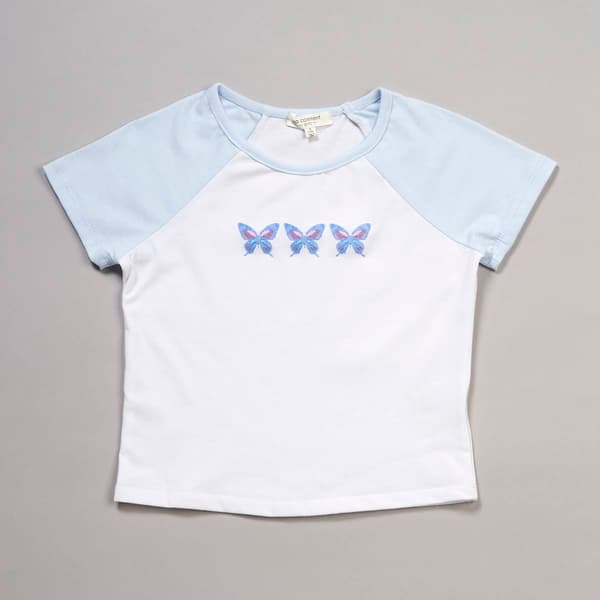 Girls (7-16) No Comment Butterfly Short Sleeve Raglan Tee