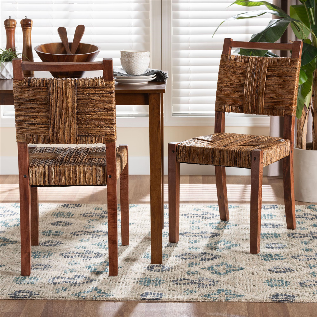 bali & pari Chabela Handwoven Seagrass Dining Chair - Set of 2