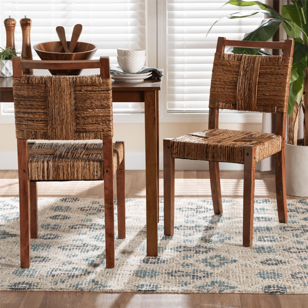 bali & pari Chabela Handwoven Seagrass Dining Chair - Set of 2