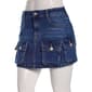 Juniors No Comment Mid Rise Patch Cargo Pocket Denim Skirt - image 1
