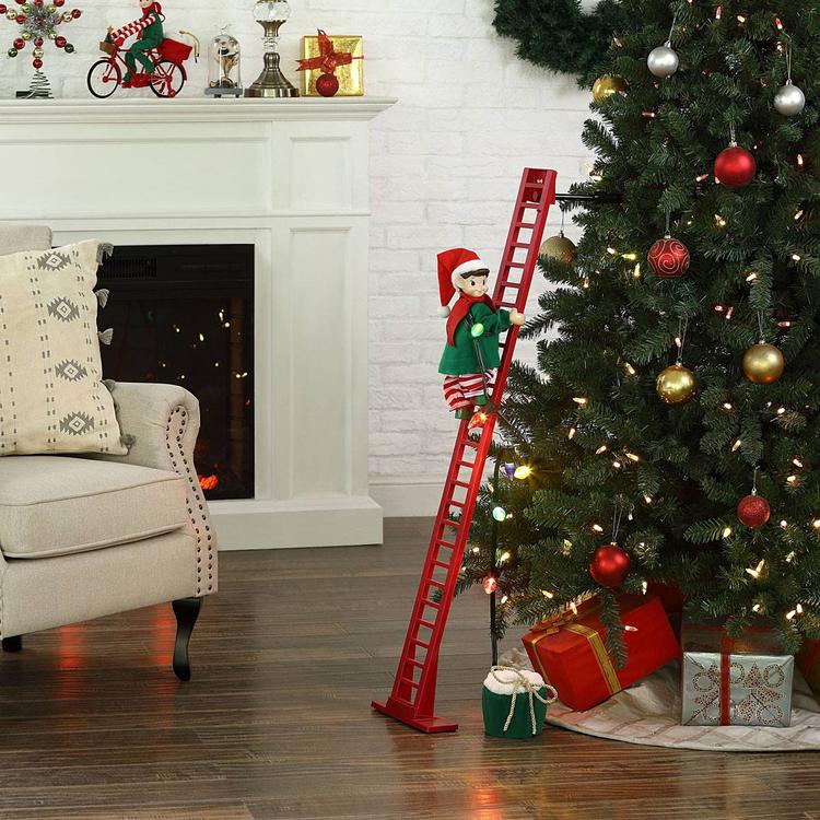 Mr. Christmas 43in. Animated Ladder Climbing Elf