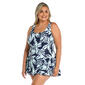 Plus Size Maxine Coastal Palm Princess Seam Swim Dress - image 1