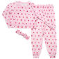 Girls Rene Rofe(R) 3pc. Heart Bow Velour Snug Fit Pajama - image 1