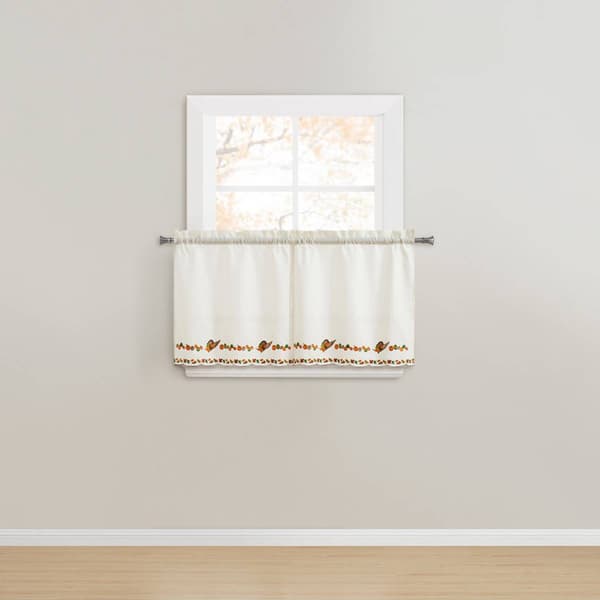 Harvest Embroidered Kitchen Curtain
