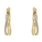 Gianni Argento Gold/Silver Diamond Accent Swirl Hoop Earrings - image 1