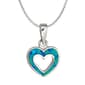 Gemstone Classics(tm) Silver & Created Opal Heart Necklace - image 1