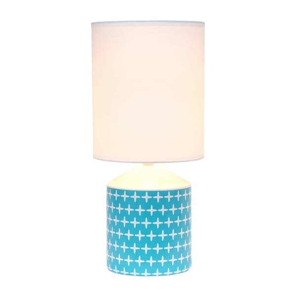Simple Designs Blue Cross Fresh Prints Table Lamp - image 