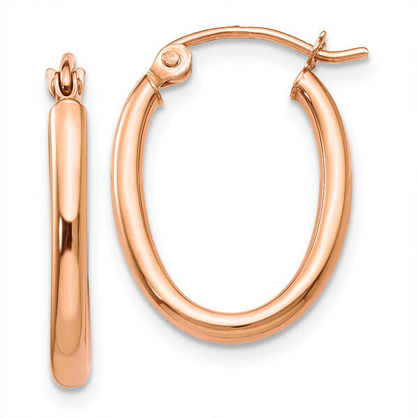 Gold Classics&#40;tm&#41; 14k Rose Gold Oval 21x13.5mm Hoop Earrings - image 
