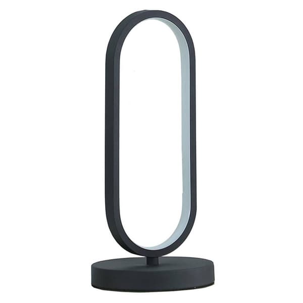 HomeRoots 14in. Black Metal Desk LED Desk Lamp