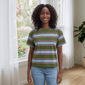 Womens MNK Short Sleeve Wide Stripe Crewneck Tee - image 1