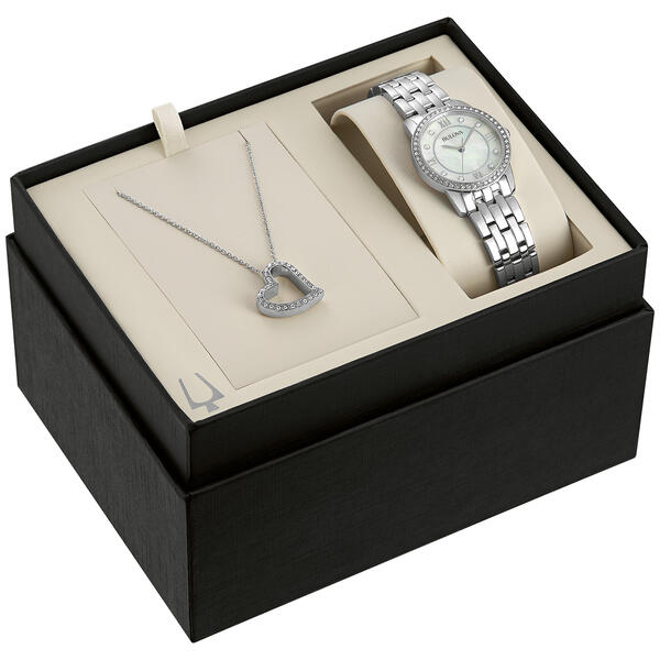 Bulova Crystal Accent Watch & Necklace Gift Set - 96X155 - image 